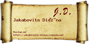 Jakabovits Diána névjegykártya